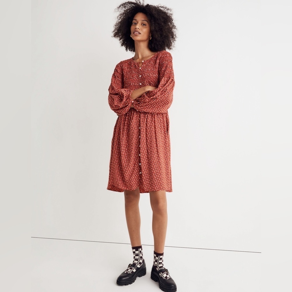 Madewell Challis Button-Front Mini Dress in Tiny Daisy - Size XXS